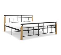 BOWEKAM Somier sin colchón de metal y madera maciza de roble 180 x 200 cm, Super King