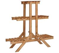 BOWEKAM Soporte para plantas de jardín y césped, 83 x 25 x 83 cm, madera de abeto