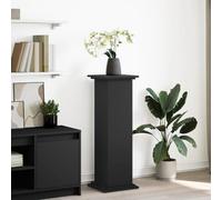 BOWEKAM Soporte para plantas de jardinería y césped con almacenamiento, color negro, 31 x 30 x 90 cm, madera de ingeniería