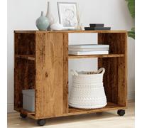 BOWEKAM Tables-Accent - Mesas auxiliares con ruedas, madera vieja, 70 x 35 x 60 cm, madera de ingeniería