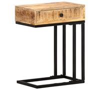 BOWEKAM Tables-Accent - Mesas auxiliares en forma de U, 45 x 30 x 61 cm, madera maciza de mango