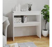 BOWEKAM Tables-Accent - Mesas auxiliares, mesa consola blanca, 80 x 30 x 80 cm, madera de ingeniería
