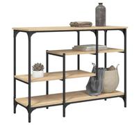BOWEKAM Tables-Accent - Mesas auxiliares, mesa consola con estantes, roble Sonoma, 100 x 35 x 75 cm
