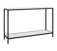 BOWEKAM Tables-Accent - Mesas auxiliares - Mesa consola de cristal templado blanco 120 x 35 x 75 cm
