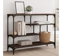 BOWEKAM Tables-Accent - Mesas auxiliares, mesa consola de roble marrón, 100 x 30 x 75 cm, madera de ingeniería