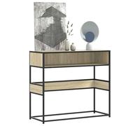 BOWEKAM Tables-Accent - Mesas auxiliares, mesa consola de roble Sonoma, 90 x 35 x 80 cm, madera de ingeniería