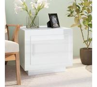 BOWEKAM Tables-Accent - Mesas de centro, mesa de café, color blanco brillante, 51 x 50 x 45 cm, madera de ingeniería