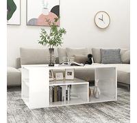 BOWEKAM Tables-Accent - Mesas de centro, mesa de centro, color blanco brillante, 100 x 50 x 40 cm, madera de ingeniería