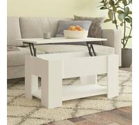 BOWEKAM Tables-Accent Meses-Mesas de centro-Mesa de café Blanco 79x49x41 cm Madera de ingeniería