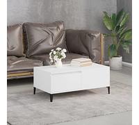 BOWEKAM Tables-Accent Meses-Mesas de centro-Mesa de café Blanco 90x50x36,5 cm Madera de ingeniería