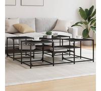 BOWEKAM Tables-Accent Meses-Mesas de centro-Mesa de centro Negro 121x121x40 cm Madera de ingeniería