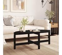 BOWEKAM Tables-Mesas de centro, mesa de centro, mesa de centro, color negro, 118 x 63 x 45 cm, madera maciza de pino