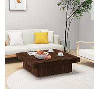 BOWEKAM Tables-Mesas de centro, mesa de centro, roble marrón, 90 x 90 x 28 cm, madera de ingeniería