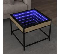 BOWEKAM Tables-Mesas de centro-Mesas de centro-Mesa de centro con LED Infinito Sonoma Roble 50x50x41 cm