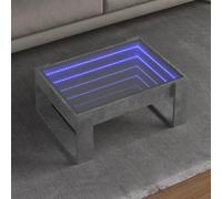 BOWEKAM Tables-Mesas de centro-Mesas de centro-Mesa de centro con LED Infinity Hormigón Gris 70x53x30 cm