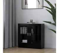 BOWEKAM Vitrine - Armario negro de 82,5 x 30,5 x 80 cm, muebles de madera, estanterías, estanterías y estantes de pie