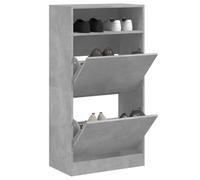 BOWEKAM Zapatero gris hormigón 60 x 34 x 116 cm, madera de ingeniería