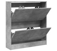BOWEKAM Zapatero gris hormigón 80 x 21 x 87,5 cm, madera de ingeniería