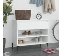 BOWEKAM Zapatero para el hogar y el jardín, color blanco, 70 x 36 x 60 cm, de madera