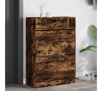 BOWEKAM Zapatero para hogar y jardín con 2 cajones abatibles, roble ahumado, 80 x 34 x 116 cm, elección de muebles