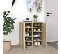 BOWEKAM Zapateros para hogar y jardín, 2 piezas, roble Sonoma, 32 x 35 x 70 cm, elección de muebles de madera
