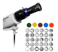 Bowens Mount Snoot óptico para luz Aputure Cob, proyector de fotografía cónico, compatible con Aputure Amaran 150/300c, 600x Pro, Godox SL60, etc., 5 filtros de color, 31 gobos