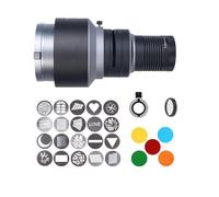 Bowens Mount Spotlight - Kit de snoot óptico cónico para estudio fotográfico, accesorio de proyector con 20 gobos y 5 filtros de color para Aputure Amaran 100DS/XS 200XS/DS 300C/DII/X 60D/XS Godox