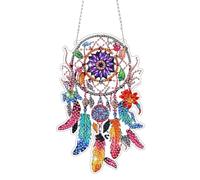 Bowetile Adornos Colgantes de Diamantes de Carillones de Viento Con Cadena, Diamond Painting Ornements pour Adultes Enfants, DIY con Strass Domestica Adulti, kits de cristal per Porta Finestre Parete