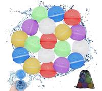 Bowfar Bombas de agua reutilizables, 18 unidades, globos de agua reutilizables con cierre automático, juguetes magnéticos para el verano al aire libre para niños y adultos