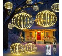 Bowfar Cadena de Luces Exterior, 40CM 2 Bolas Grandes, Bola de Navidad Colgantes con Mando a Distancia, Temporizador, Luces de Hadas Decoración para Jardín, Boda, Fiesta, Navideña, Blanco Cálido