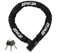 Bowfar Candado de cadena para bicicleta, alto nivel de seguridad 7, con cadena de acero de 6 mm y cubierta impermeable, antirrobo para bicicleta con llave para bicicleta, motocicleta, scooter
