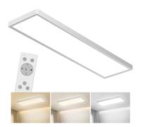 Bowfar Plafón LED rectangular con mando a distancia, atenuador 3000K-6500K, luminaria de techo LED ultrafino, 4000LM 40W con retroiluminación para salón, dormitorio, oficina, 80 x 25 x 3,3 cm, color
