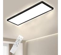 Bowfar Plafón LED rectangular con mando a distancia, regulable 3000K-6500K, panel LED ultra plano de 24 W con retroiluminación para sala de estar, dormitorio, oficina, baño, 58 x 20 x 2,5 cm, color