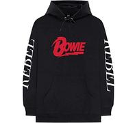 Bowie David - Felpa # Xl Unisex Black # Rebel Rebel