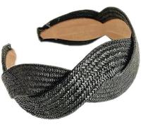 BOWINGBO Accesorios ligeros para el cabello para mujer, diademas versátiles trenzadas, diadema trenzada de rafia, hierba de rafia, banda ancha para el pelo, diadema para el cabello para mujer