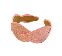 BOWINGBO Accesorios ligeros para el cabello para mujer, diademas versátiles trenzadas, diadema trenzada de rafia, hierba de rafia, banda ancha para el pelo, diadema para el cabello para mujer