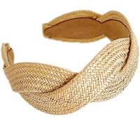 BOWINGBO Accesorios ligeros para el cabello para mujer, diademas versátiles trenzadas, diadema trenzada de rafia, hierba de rafia, banda ancha para el pelo, diadema para el cabello para mujer