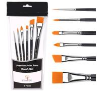 Bowitzki Conjunto de Pincel de Pintura Facial, 6pcs Artist Brushes for Body Face Painting,Pintura acrílica Watercolor Oil Gouache