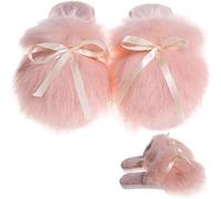Bowknot Dulce Y Lindo Para Mujer Esponjoso Suave Cómodo Cálido De Felpa Zapatillas Para El Hogar Otoño E Invierno Dormitorio Interior Zapatillas Casuales Antideslizantes (Rosa,38-39)