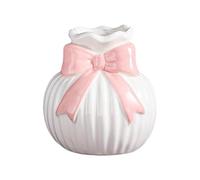 Bowknot Flower Vase, Decorative Floral Holder, 3.93x3.54in Stylish Vase with Elegant Ribbon Design, Sturdy Display Container System, Cute Home Accent Decor, Living Room Table Use