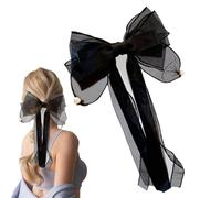 Bowknot Hair Barrettes - Fashion Women Hairpins, Long Tail Ribbon Hair Barrettes | Large Satin Bowknot Clip, Elegant Decorative Headwear Styling, Stylish Ĥair Accessories For Birthday Parties