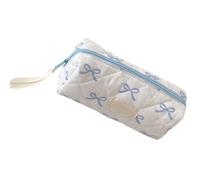 Bowknot Pen Bag Gran Capacidad Estuche para Lápices Bolsa Portátil Organizador de Viaje Bolsa de Maquillaje Bolsa de Maquillaje para Mujeres Niñas Estudiante Portátil, 100 piezas#Blanco#04