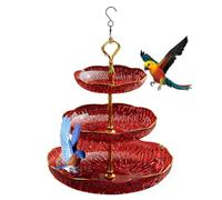 Bowl de baño de pájaro, 3-Tier Garden Outdoor Tray Birdbath, S-Shaped Hook Wildlife Alimentador Plate, Food & Water Bowl for Patio, Garden, Backyard, 9,45 x 17,72 pulgadas