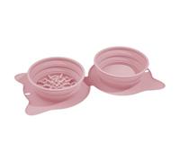 Bowl de perro portátil, plegable para perros de silicona, alimentador lento, gato dishes, ligero para mascotas, ideal para días de playa, conmutación, caminos diarios, camping 13,78 x 6,69 x 1,97