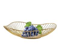 Bowl Fruit - Canasta de mesa de 12 pulgadas | Diseño de alambre de hierro: pieza central de la hoja de loto con artesanía resistente para la decoración del comedor perfecto para exhibir bocadillos de