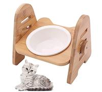 Bowl para Gatos y Perros, Cuencos Elevados para Mascotas Comedero, Comedero Ajustable para Mascota, Pequeños Uenco para Gatos Cerámica Blanca, Ajustable Elevado, para Gatos y Perros Pequeños