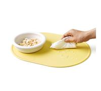 BOWLBOWL Alfombrilla de silicona para tazón de mascota, antideslizante, no tóxica, fácil de limpiar, 15.7 x 11.4 pulgadas, silicona premium (amarillo queso)