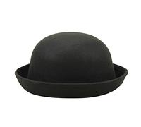 Bowler Hat for Womens Elegant Adults Solid Roll Up Brim Hats Fashion Panama Bucket Felt Cloche Caps Women Ladies Vintage Classic Wool Round Caps