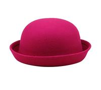 Bowler Hat for Womens Elegant Adults Solid Roll Up Brim Hats Fashion Panama Bucket Felt Cloche Caps Women Ladies Vintage Classic Wool Round Caps