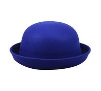 Bowler Hat for Womens Elegant Adults Solid Roll Up Brim Hats Fashion Panama Bucket Felt Cloche Caps Women Ladies Vintage Classic Wool Round Caps
